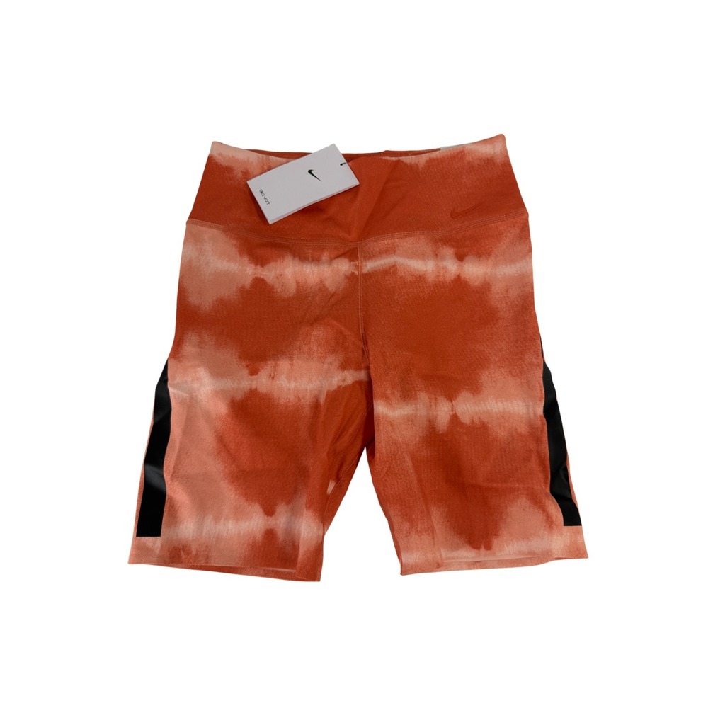Nike One Luxe 7" Mid-Rise Shorts Women's XS Orange/White/Black DO7814-827 New